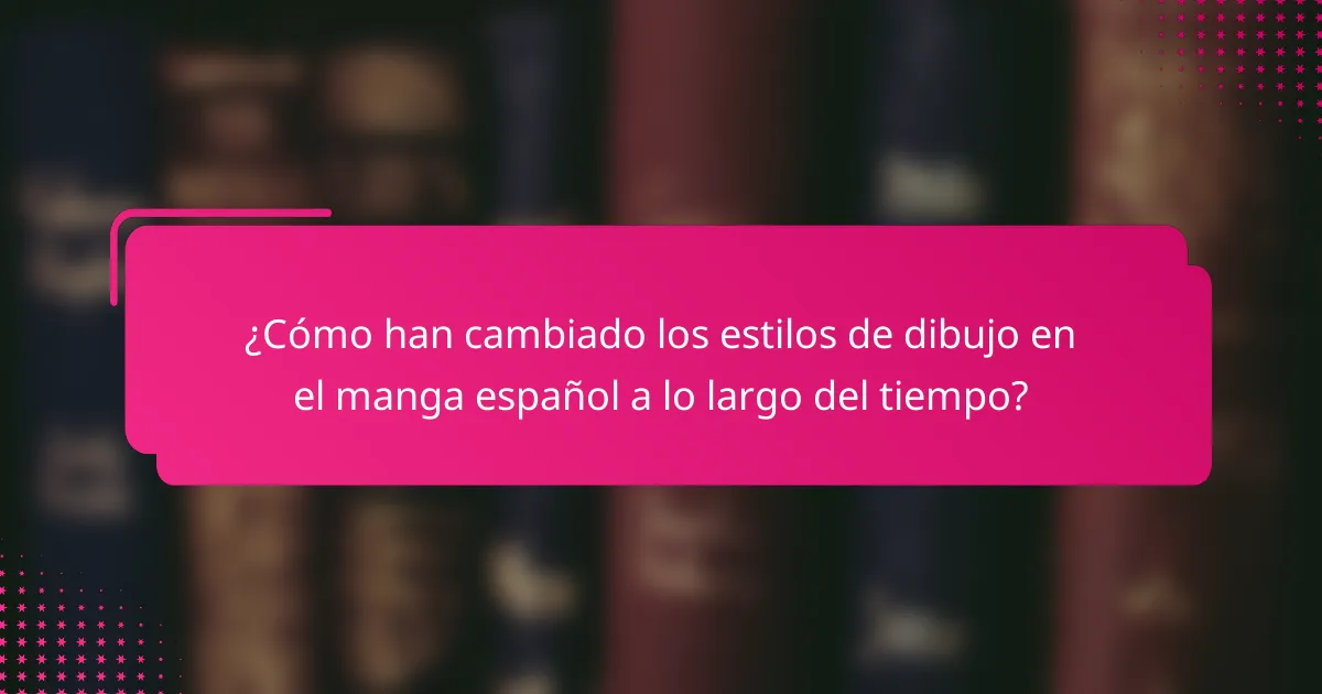 ¿Cómo han cambiado los estilos de dibujo en el manga español a lo largo del tiempo?