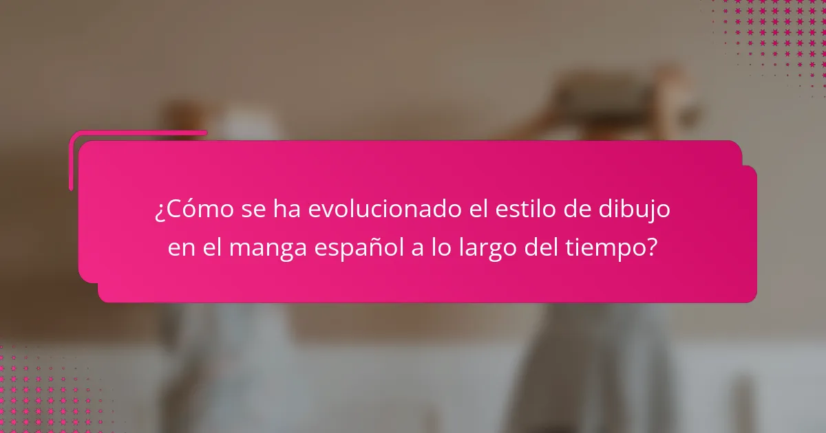 ¿Cómo se ha evolucionado el estilo de dibujo en el manga español a lo largo del tiempo?